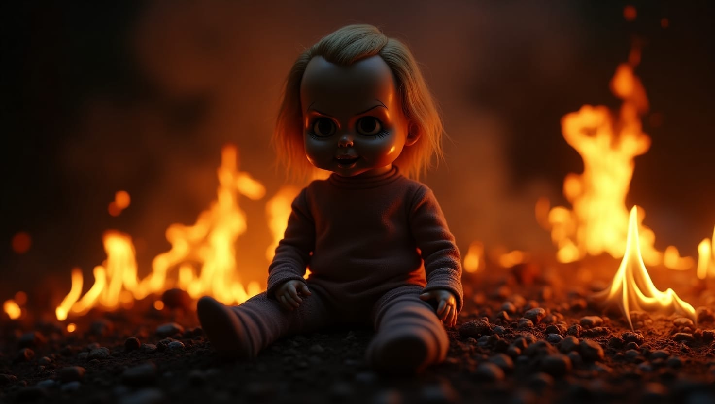 Doll Burning in Fire