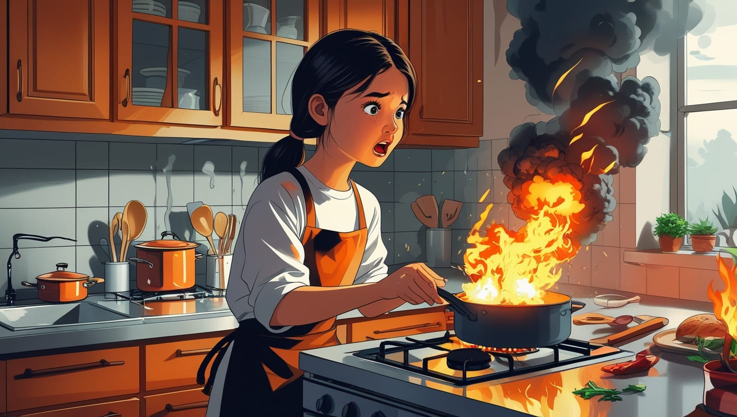 Kitchen gas blast