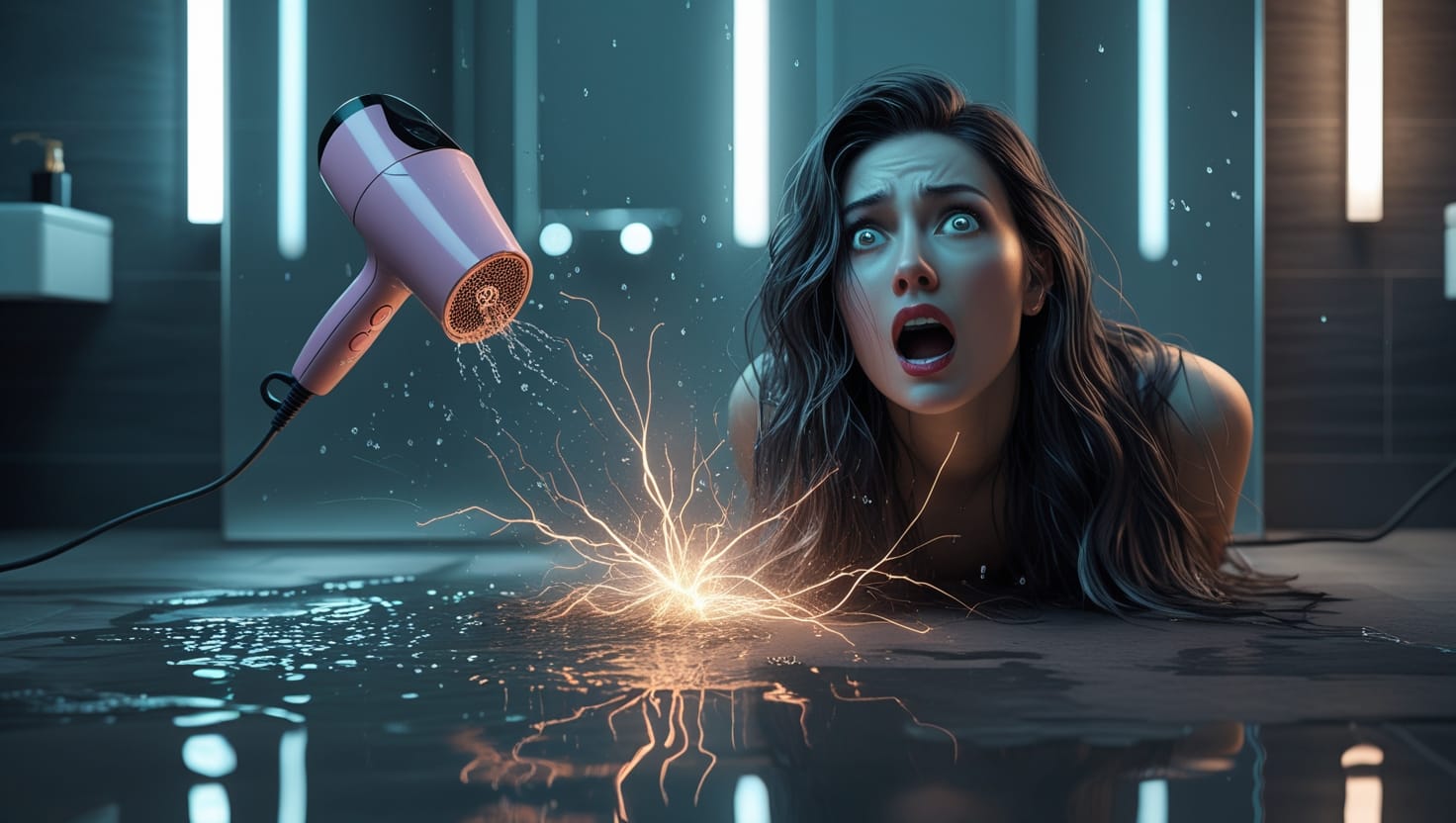 Bathroom electric shock death
